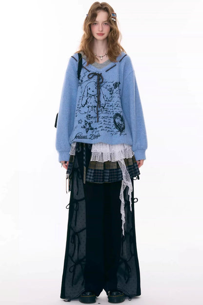 Deconstructed Bow Polka Dot Pants