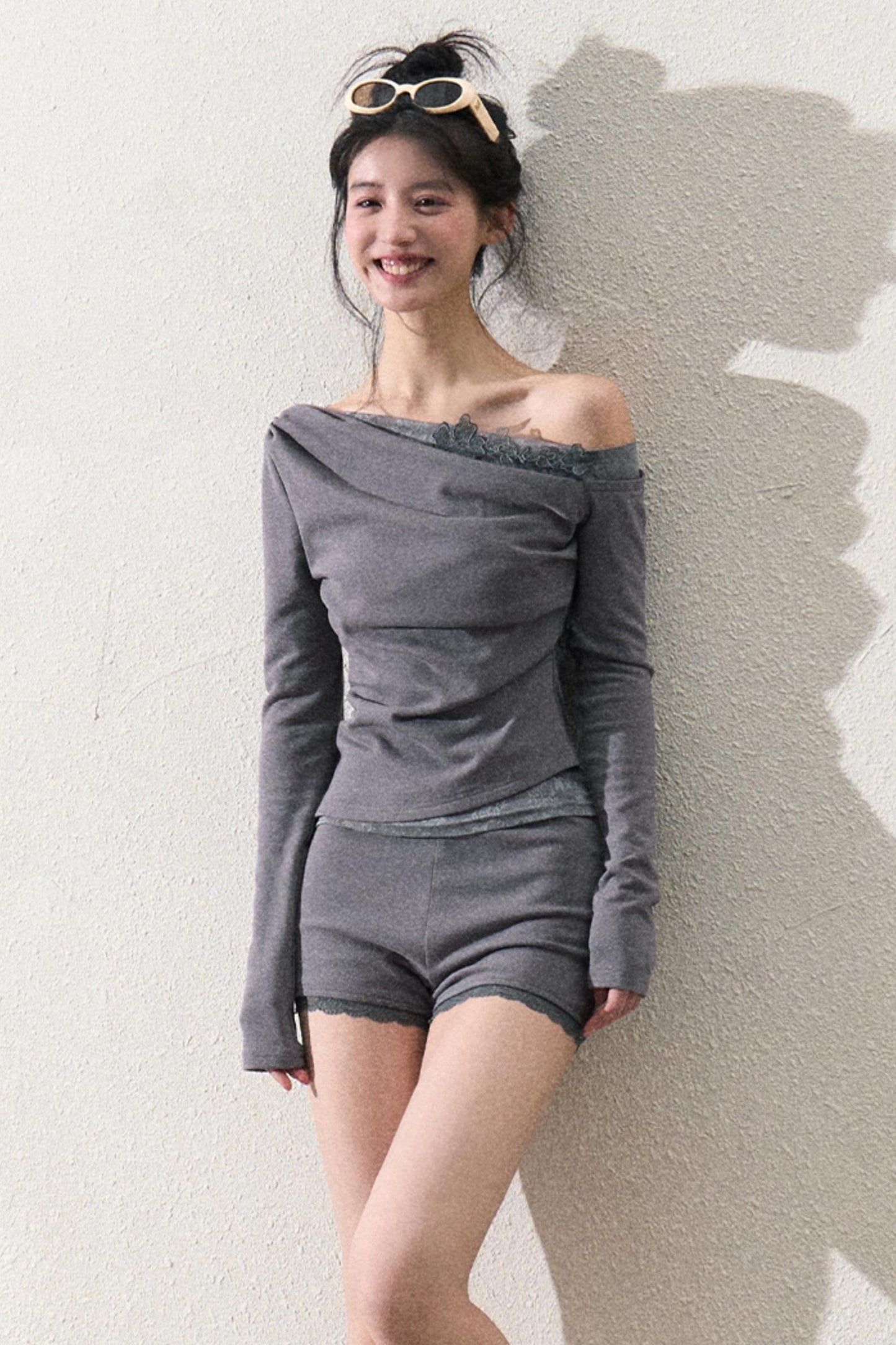 Elegant One-Shoulder Tops Set-Up