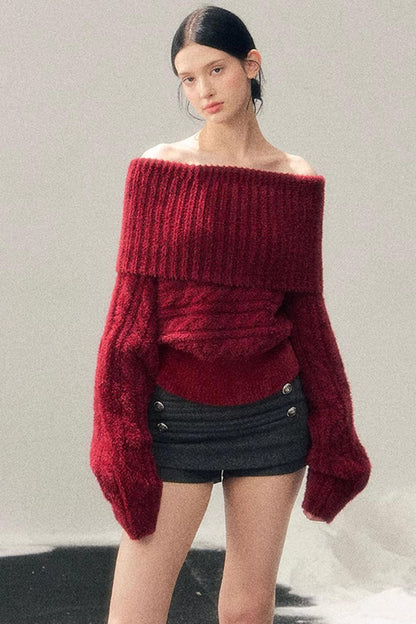 Woolen A-Line Skirt Pants