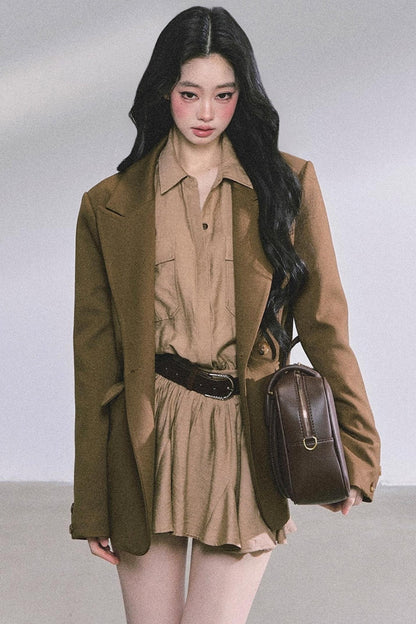 Plaid Two-Piece Winter Dress Set-Up