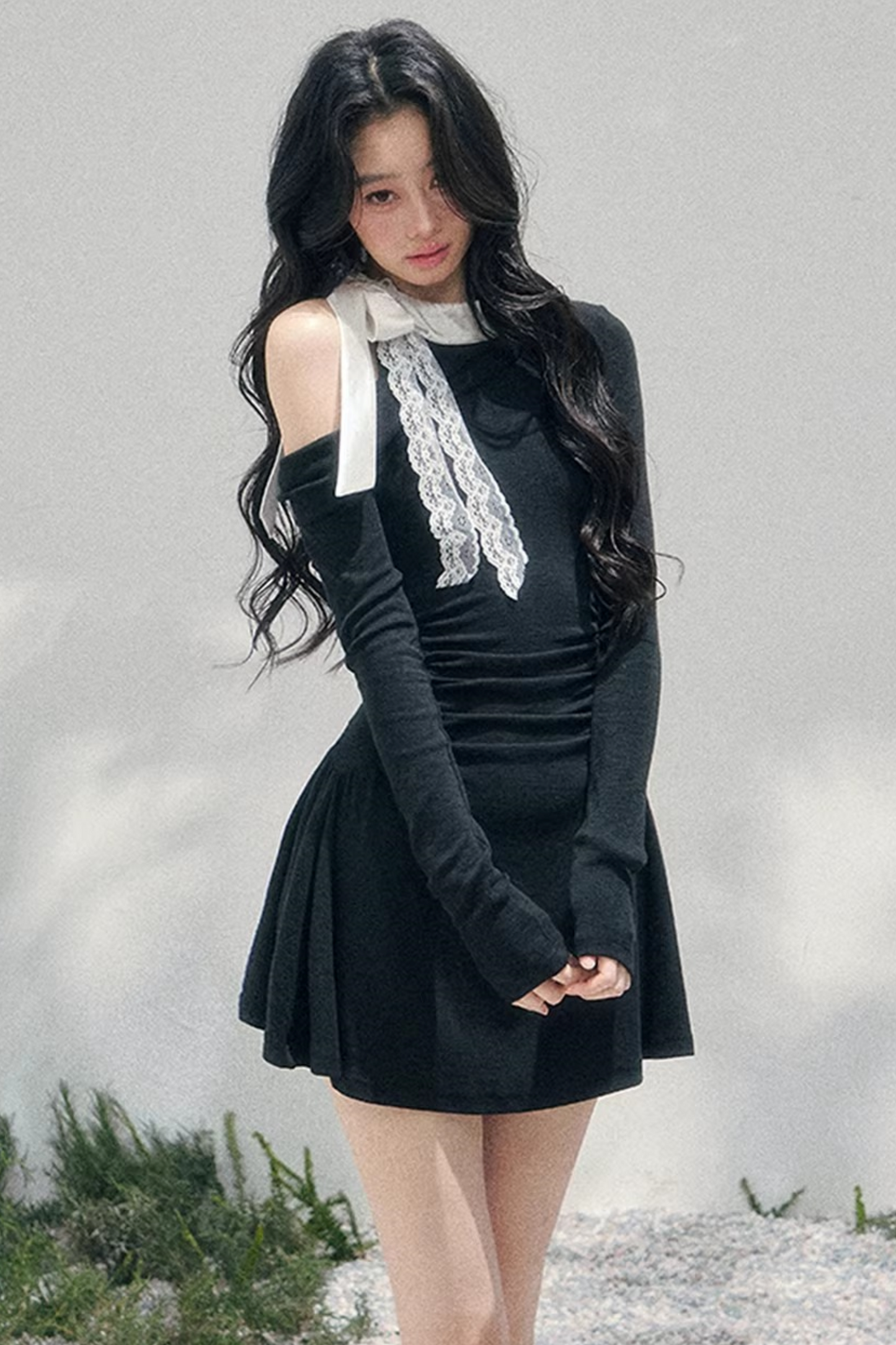 Entwined Warmth Waist-Cinching Dress