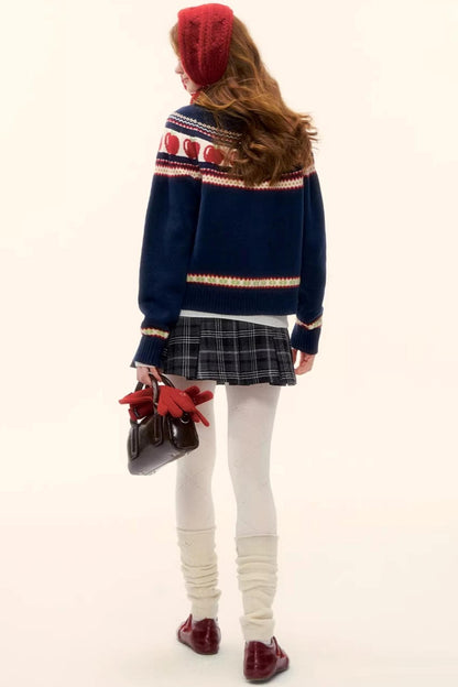 Retro Plaid Wool Skirt