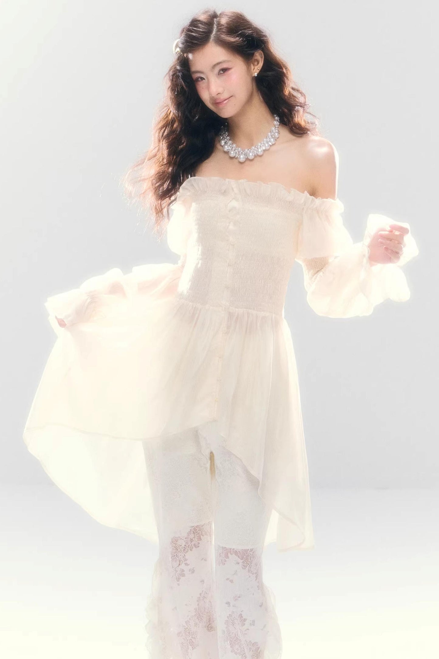 Misty French Ruched Dress