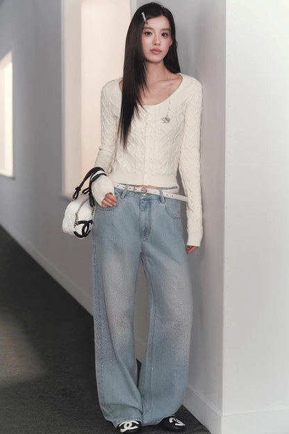 Starry Sky Rhinestone Jeans