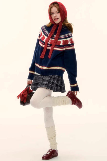 Retro Plaid Wool Skirt