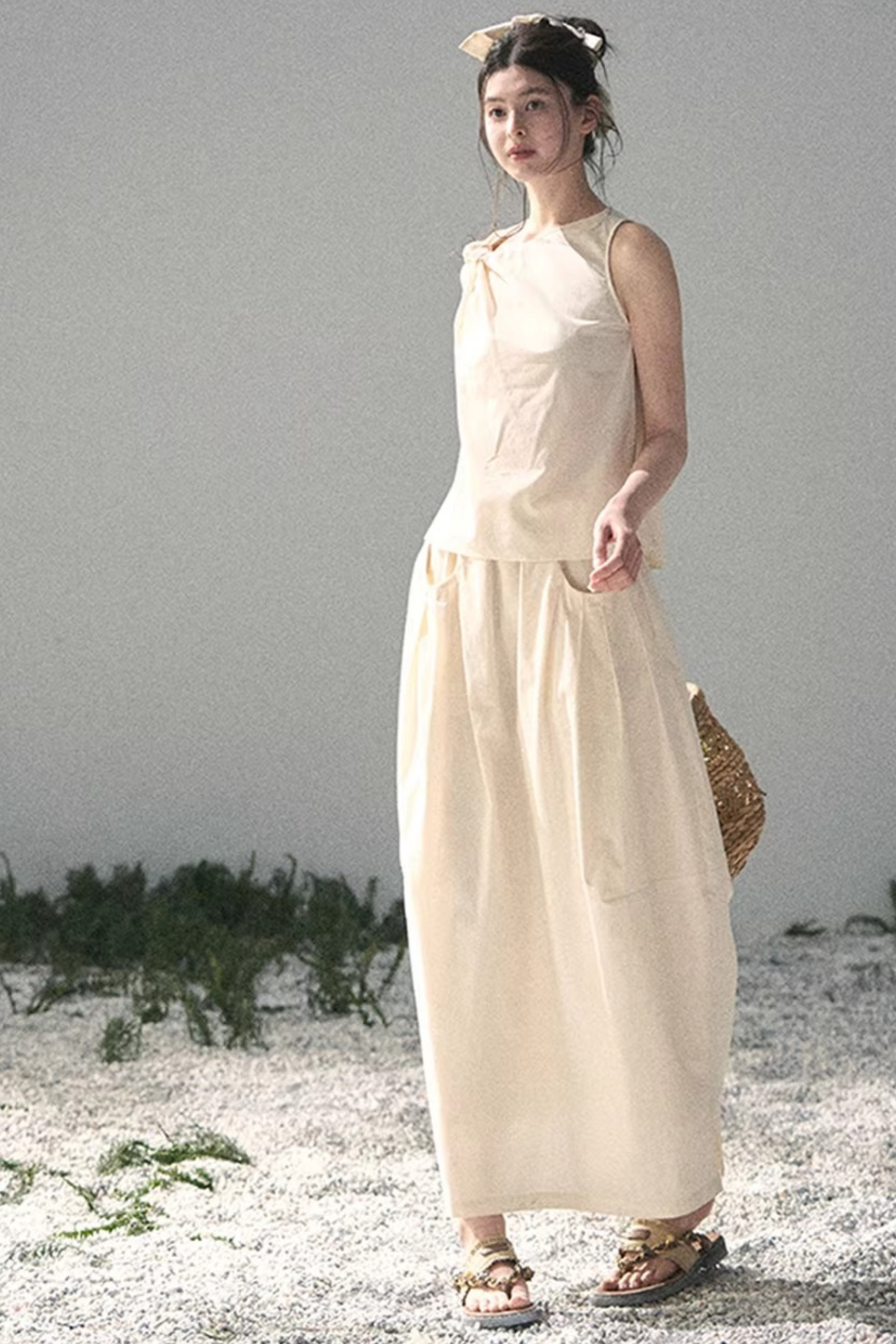 White Pleated Summer Set-Up