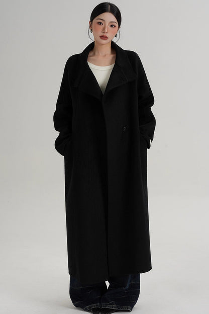 Turtleneck Long Wool Coat