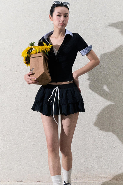 Elegant Layered Lace Skirt