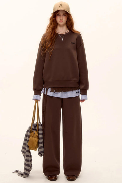 Plaid Patchwork Knit Sweater Set-Up