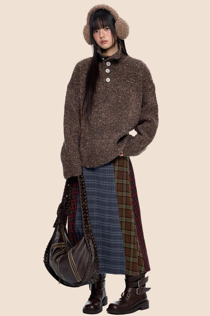 Stand-Up Vintage Sweater Jacket