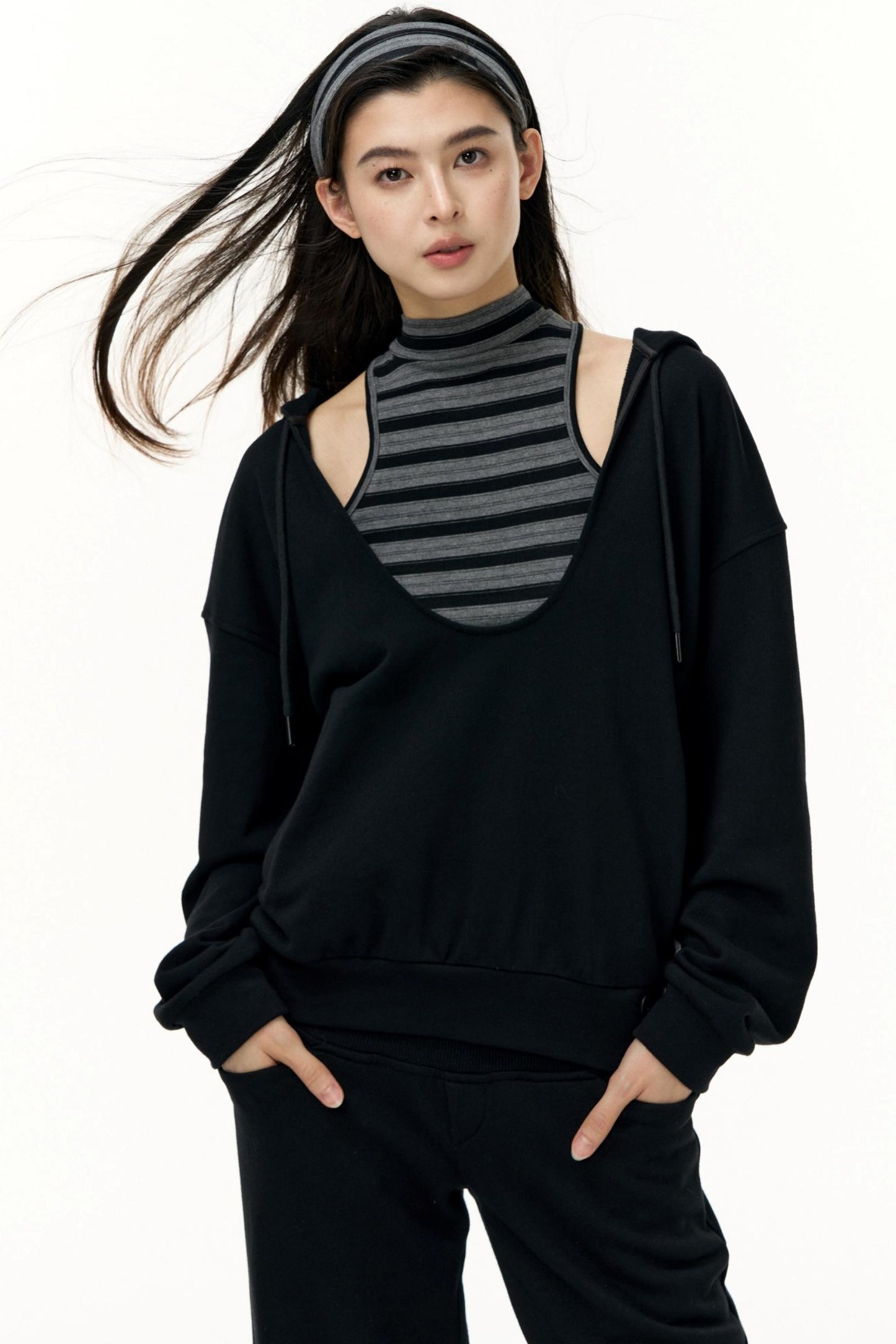 Layered Hooded Sweatshirt Set-Up