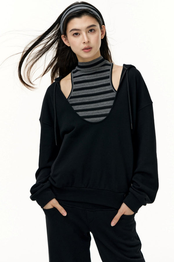 Layered Hooded Sweatshirt Set-Up