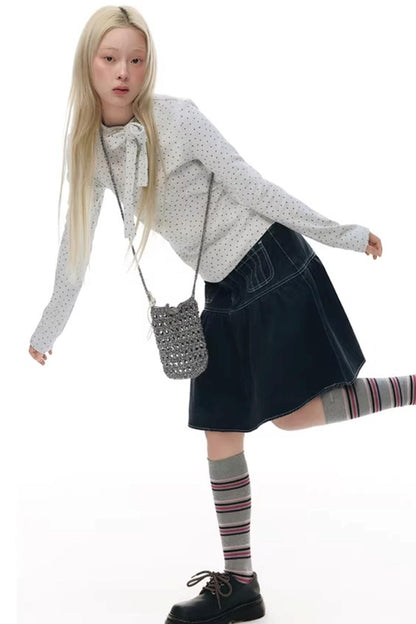 Tie-Neck Slim-Fit Blouse