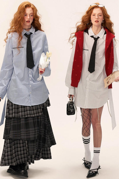 Long Striped Long Sleeve Shirt