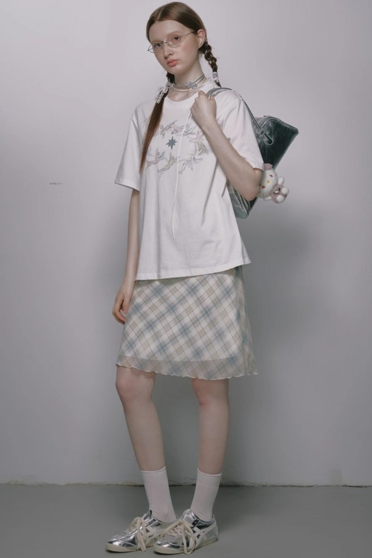 French Polka Dot A-Line Chiffon Skirt