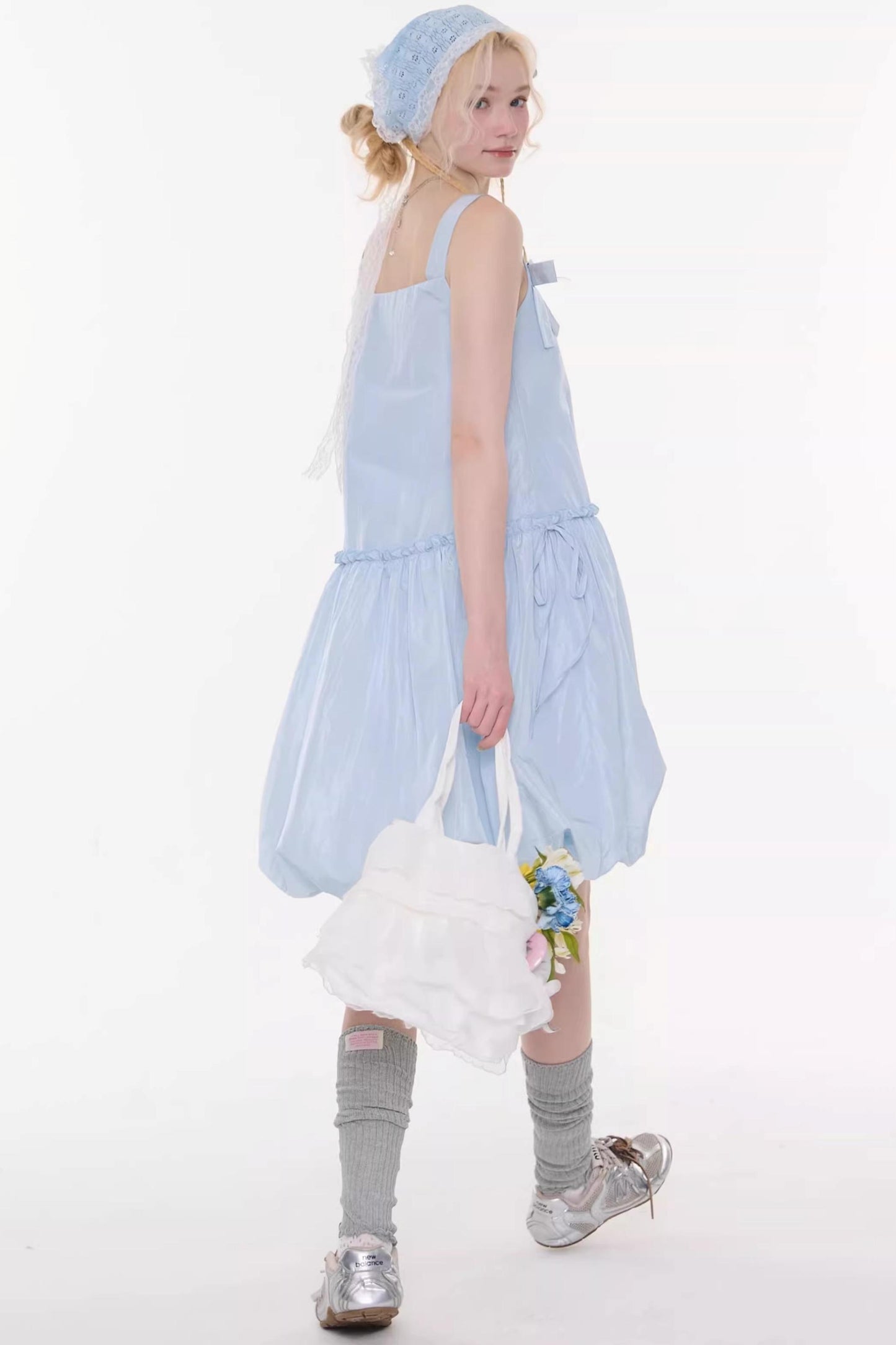 Summer Blue Bow-Tie Dress