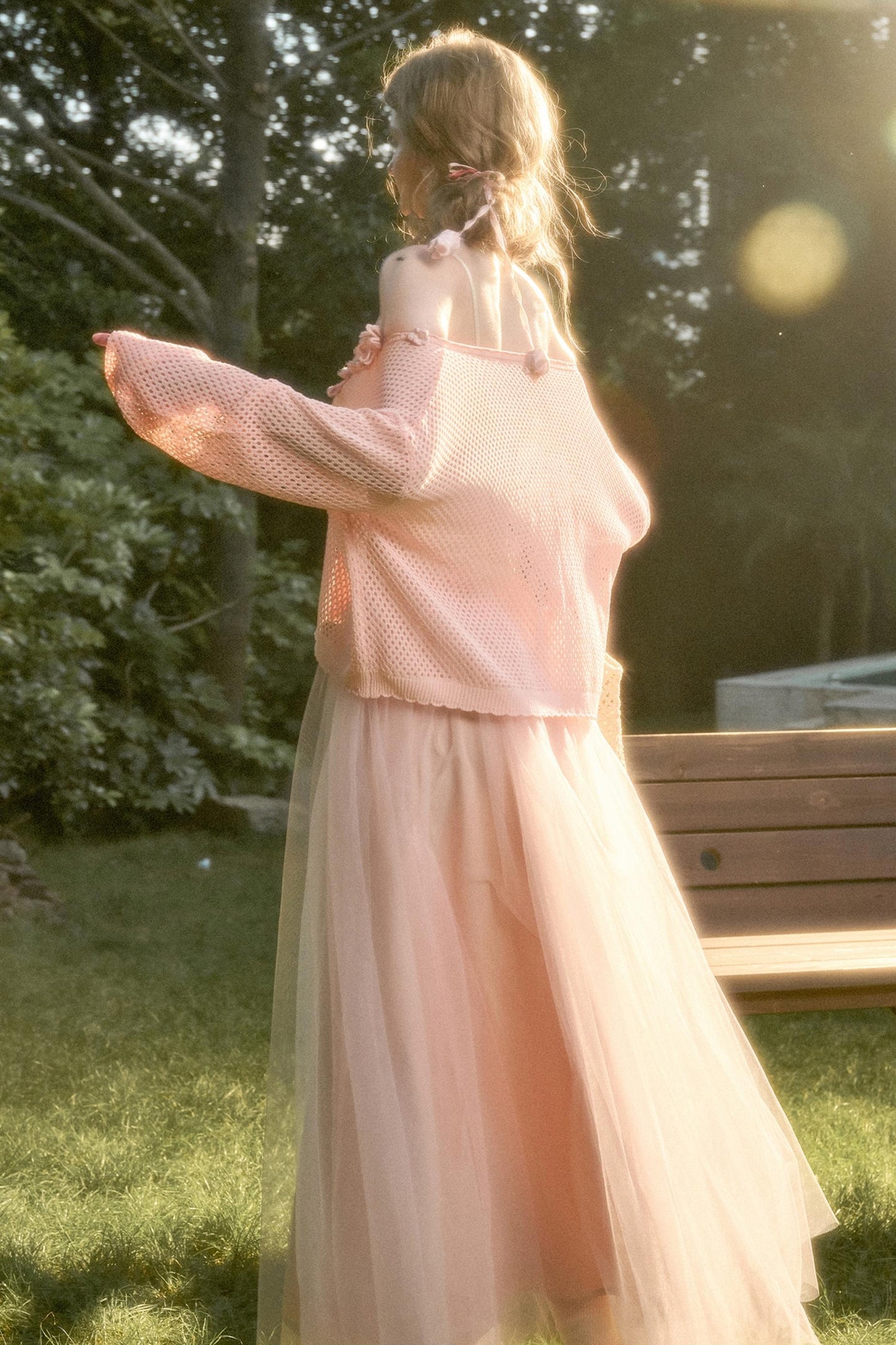 Galaxy Ice Silk Hollow Cardigan