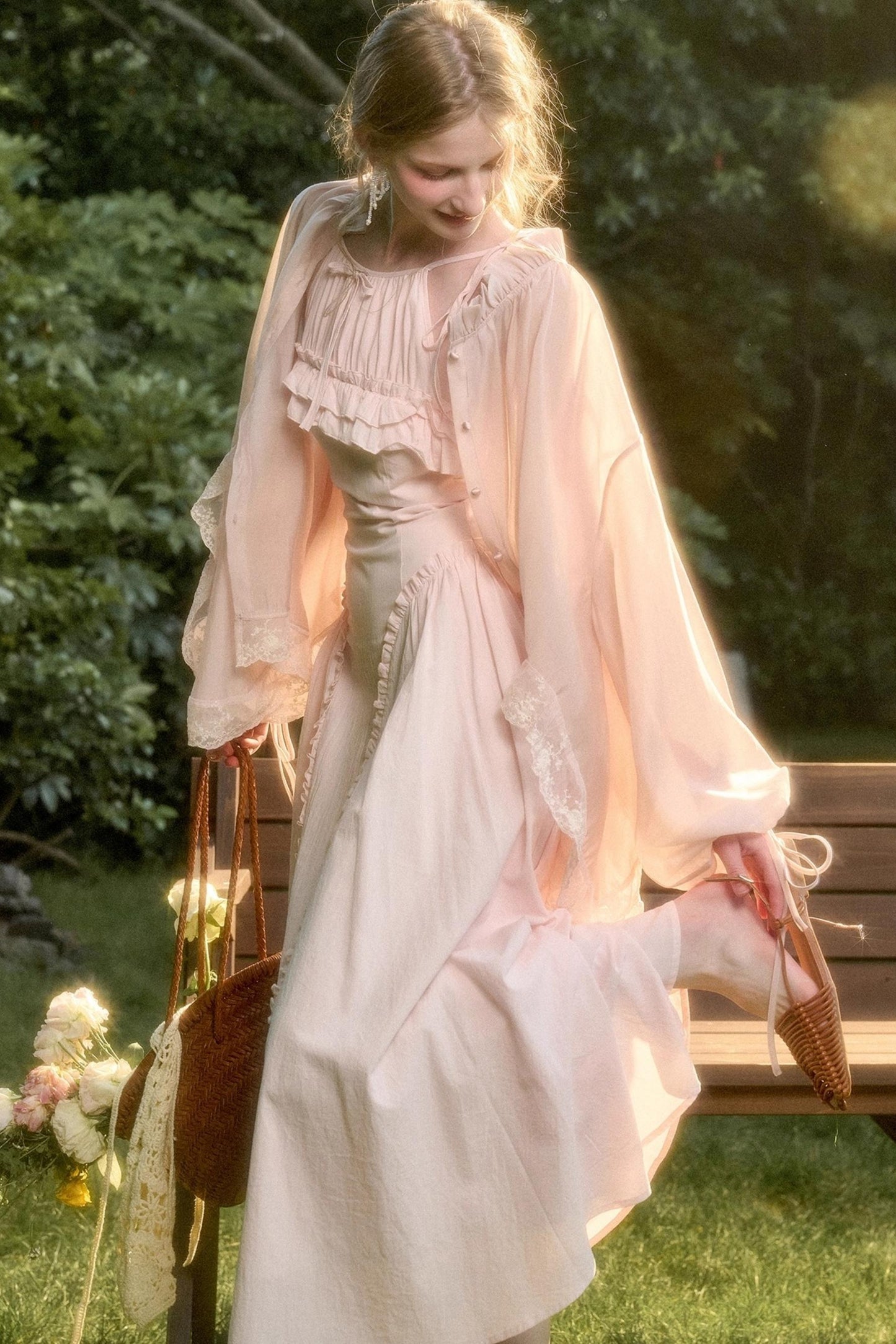 Rose Sea Halterneck Long Skirt