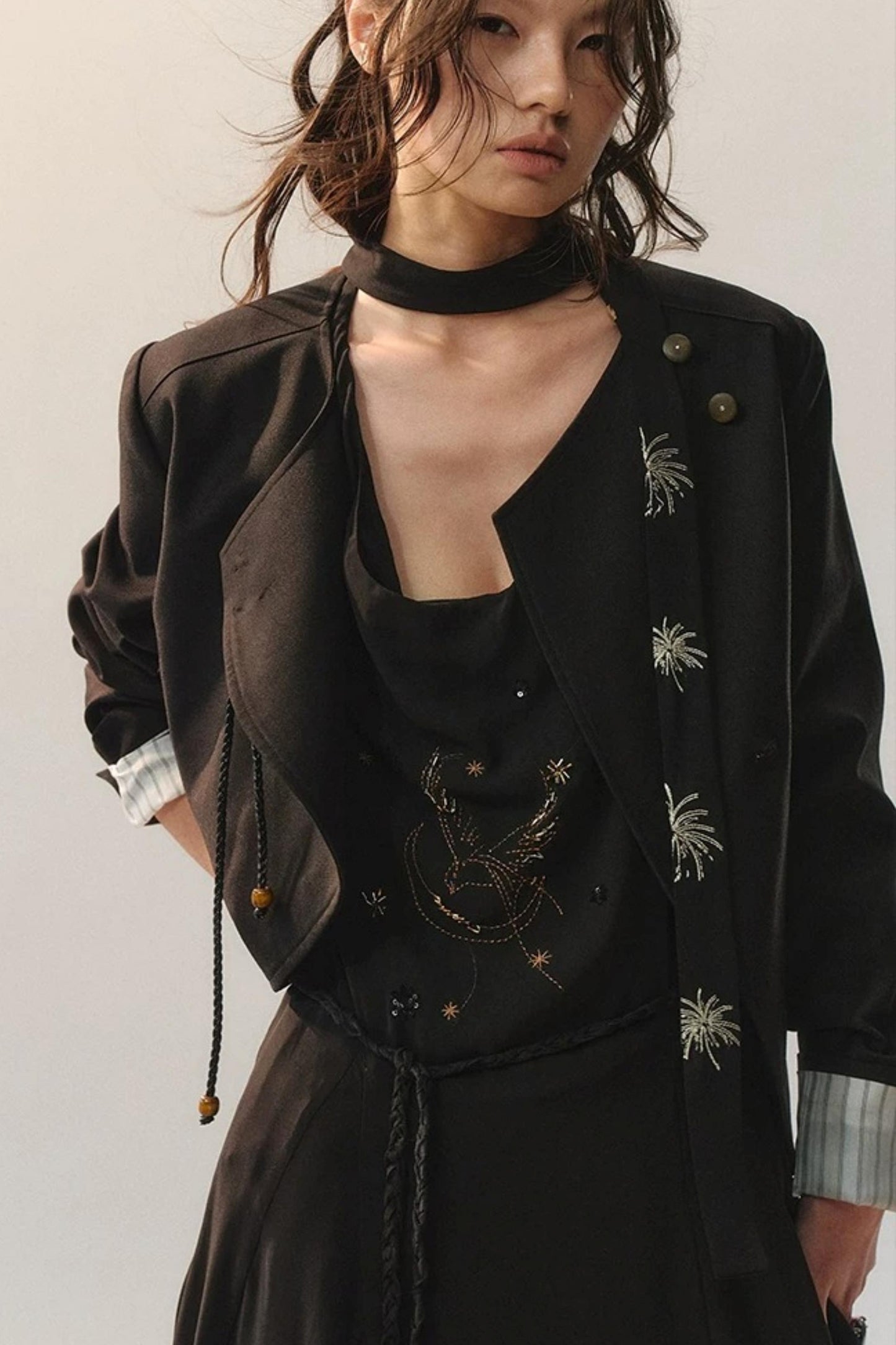 Minimalist One-Button Black Coat