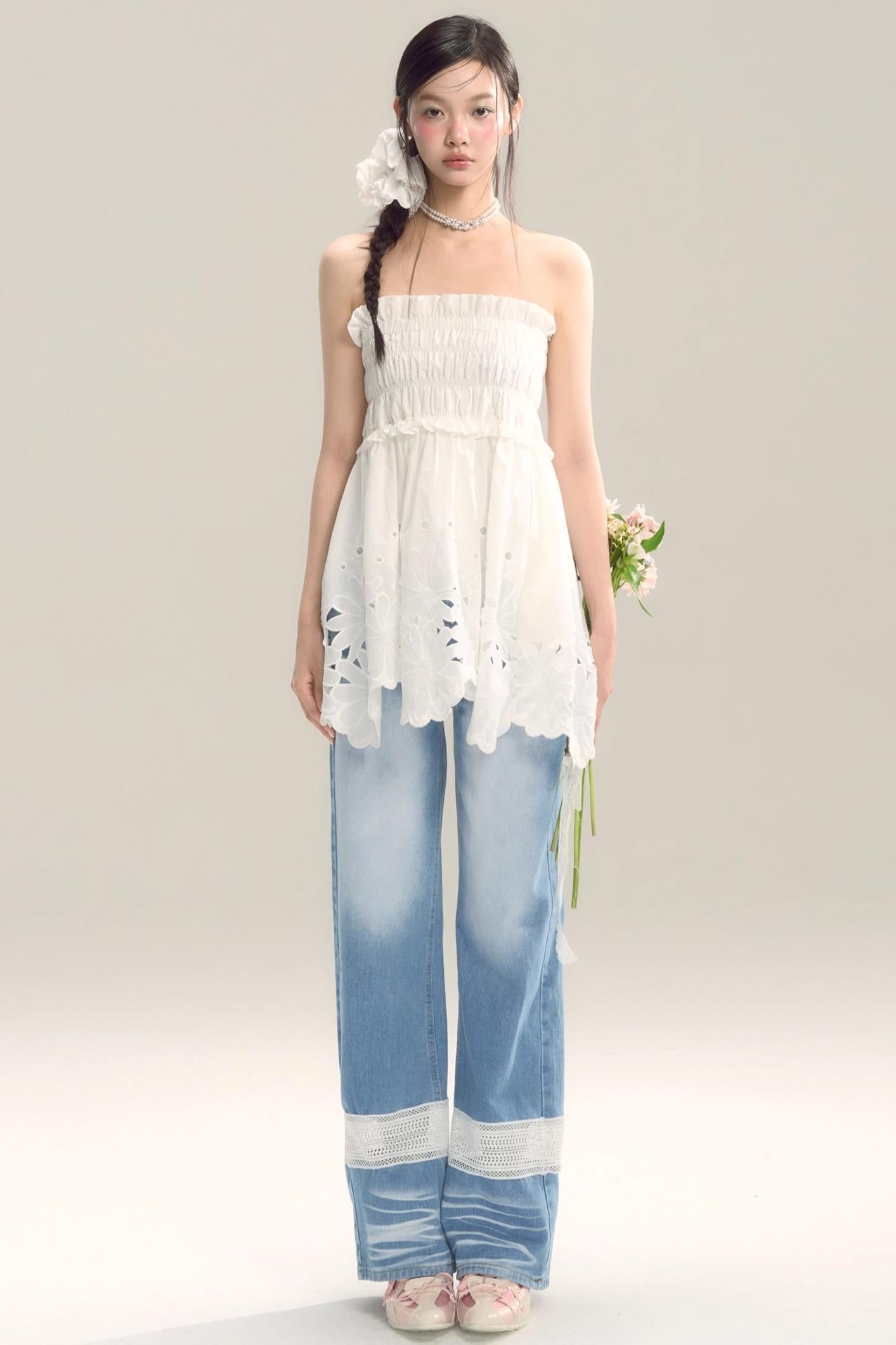 Whispering Daisy Asymmetrical Skirt Top