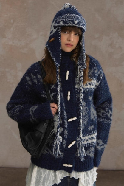 Retro Collegiate Knitted Cardigan