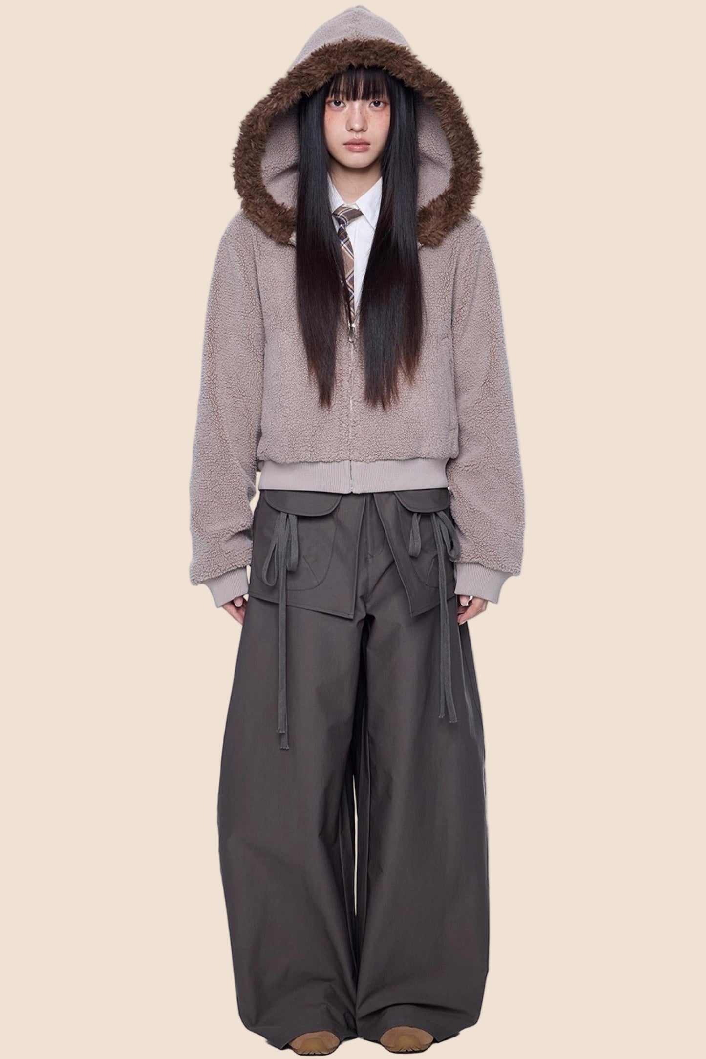 Vintage Polar Fleece Hooded Jacket