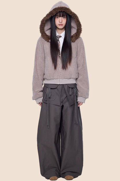 Vintage Polar Fleece Hooded Jacket