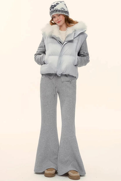 Fleece-Lined Flared Casual Pants