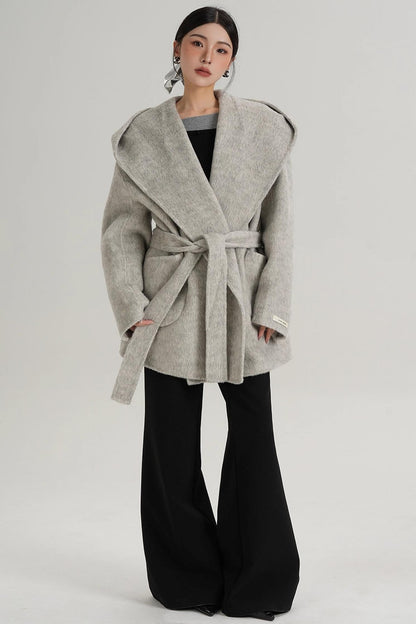 Autumn Hooded Woolen Coat