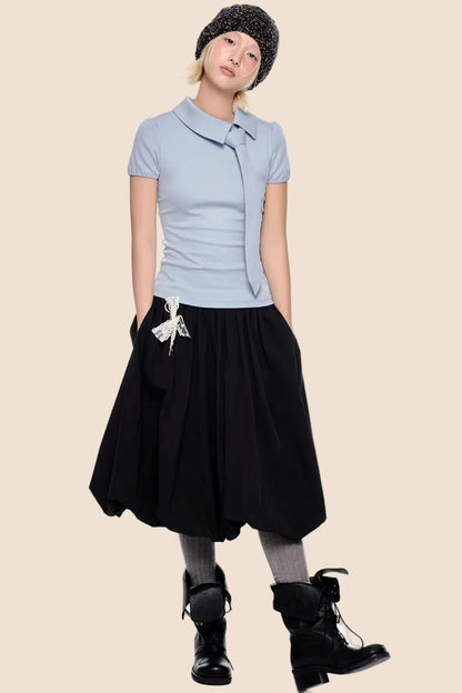 Diagonal Tie Knitted Top