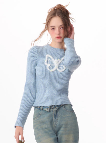 vintage butterfly embroidery top