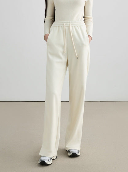 loose simple woolen wide-leg pants