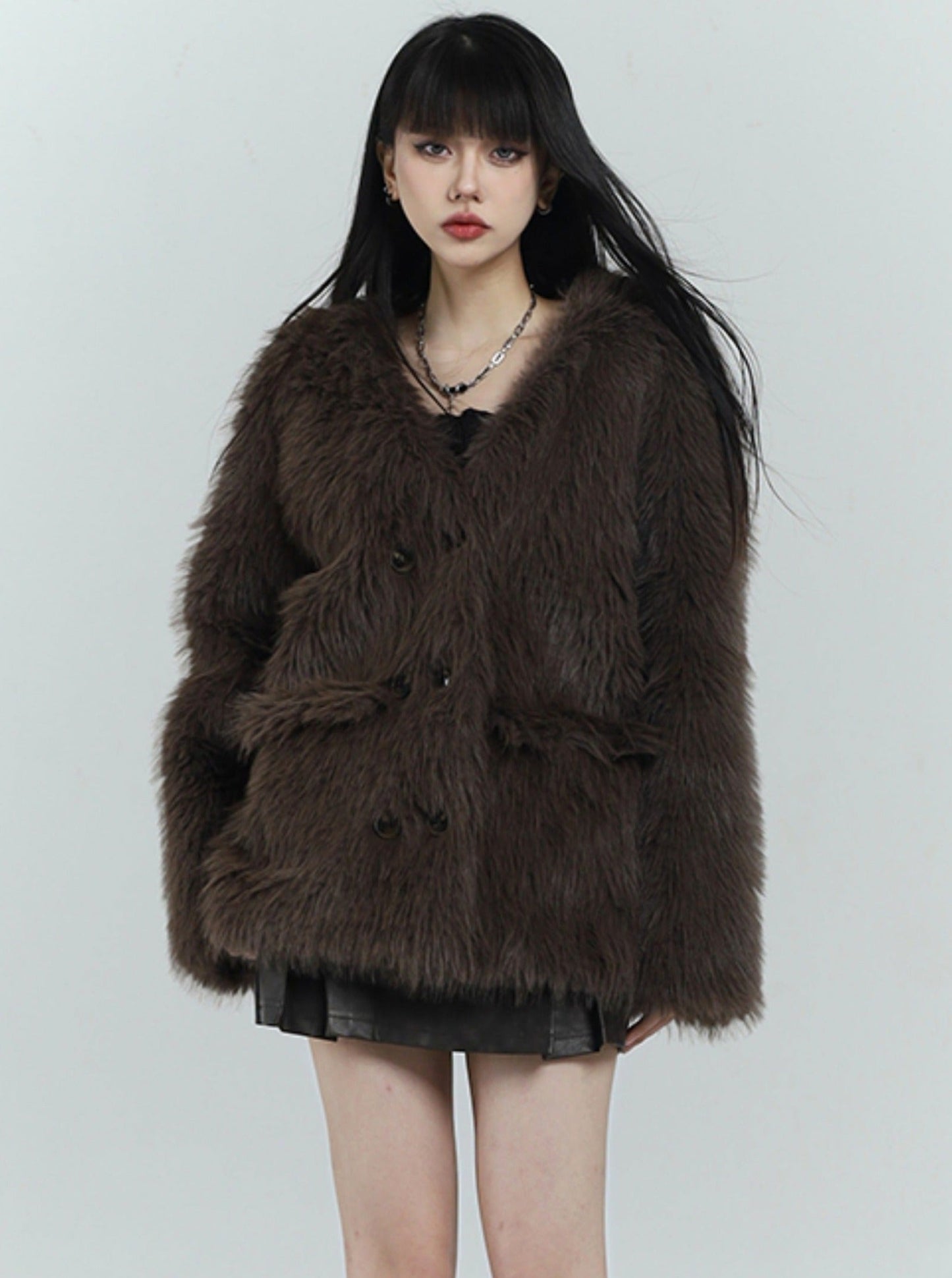 grass fur coat jacket