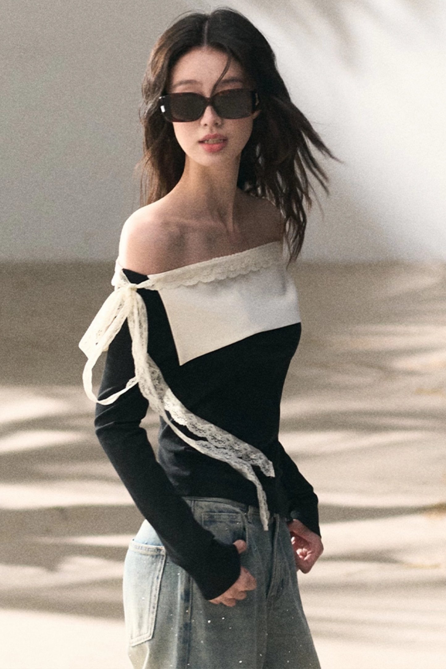 Sicilian Lace Knit Top Pants Set