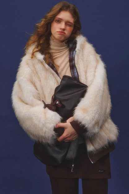 First Snow Plaid Reversible Coat