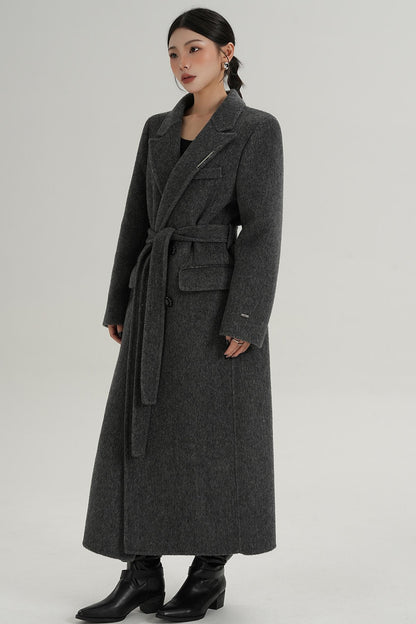 Wool Elegance Long Trench Coat