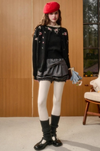 Hand-Embroidered Wool Cardigan