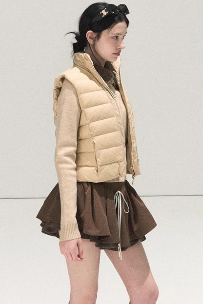 Plaid Color-Blocked A-Line Skirt