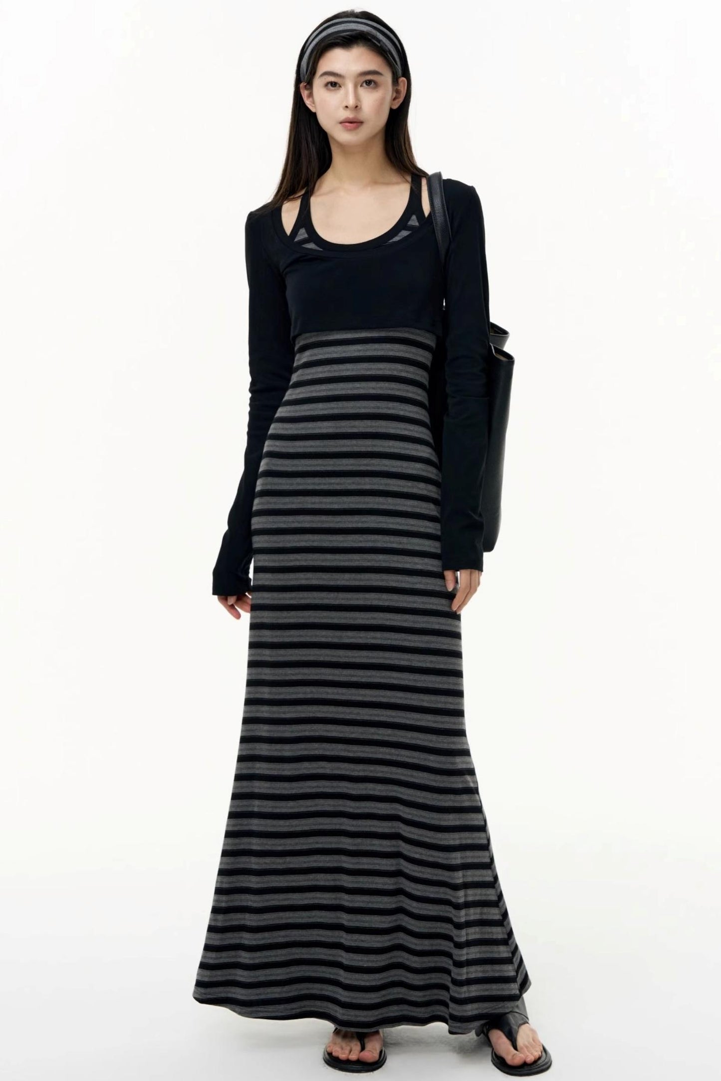 Autumn Striped Camisole Dress