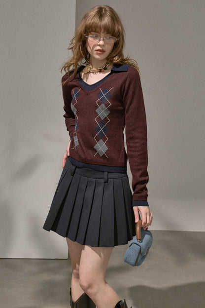 Silk Classic Pleated Puffy Short Skirt