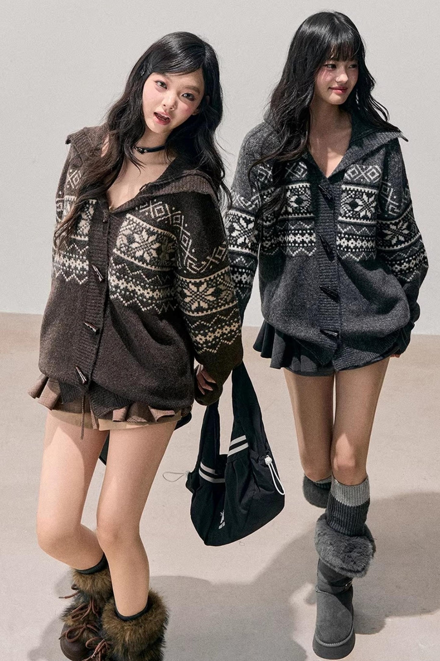 Fair Isle Duffle Cardigan