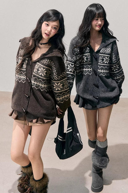 Fair Isle Duffle Cardigan