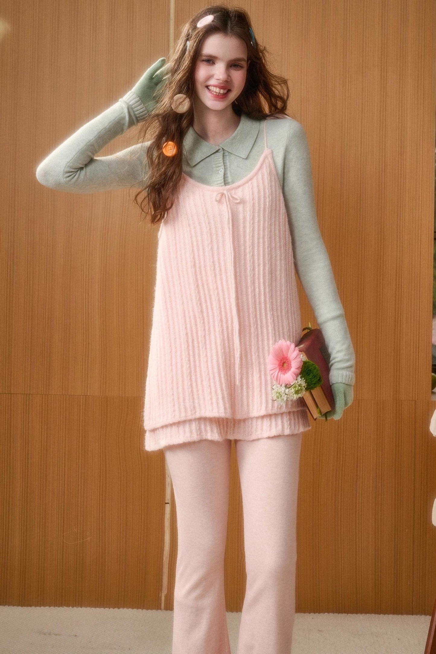 Soft Gemstone Wool Pants Set-Up