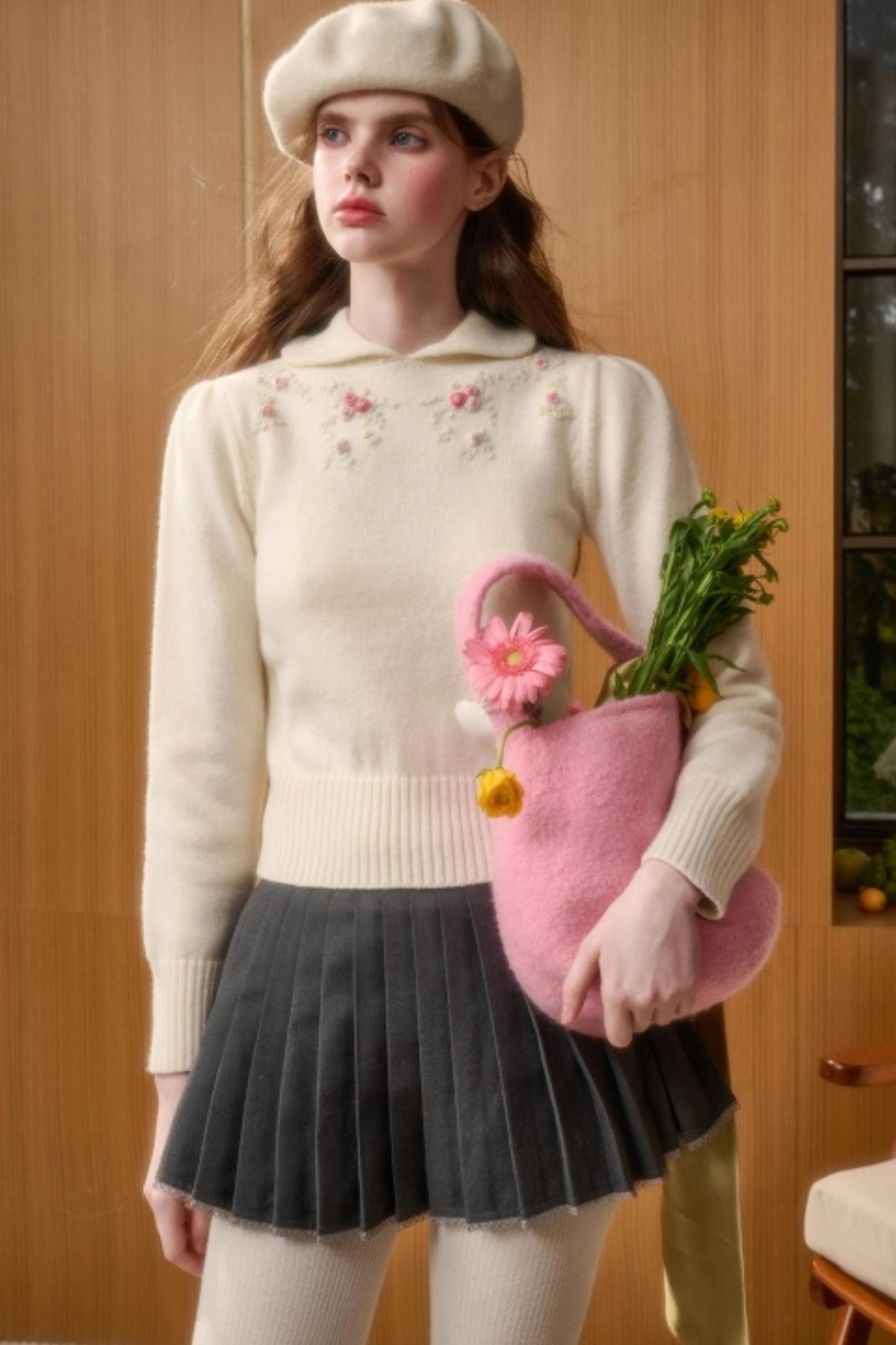 Wool Handmade Embroidered Sweater