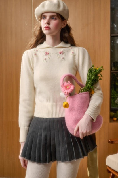 Wool Handmade Embroidered Sweater