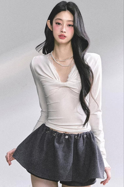 Ancient White Moonlight Lace Top