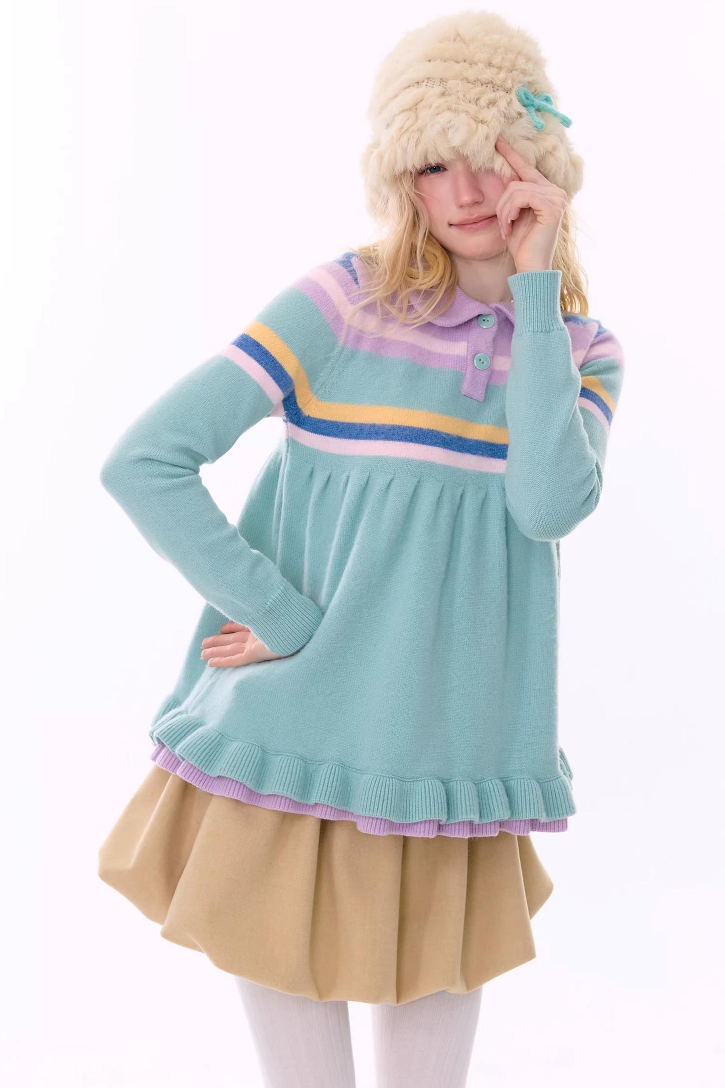 Retro Lace Collar Sweater