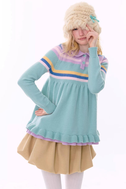 Retro Lace Collar Sweater