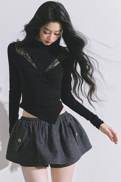 Lace Pure Desire Sexy Knitted T-Shirt