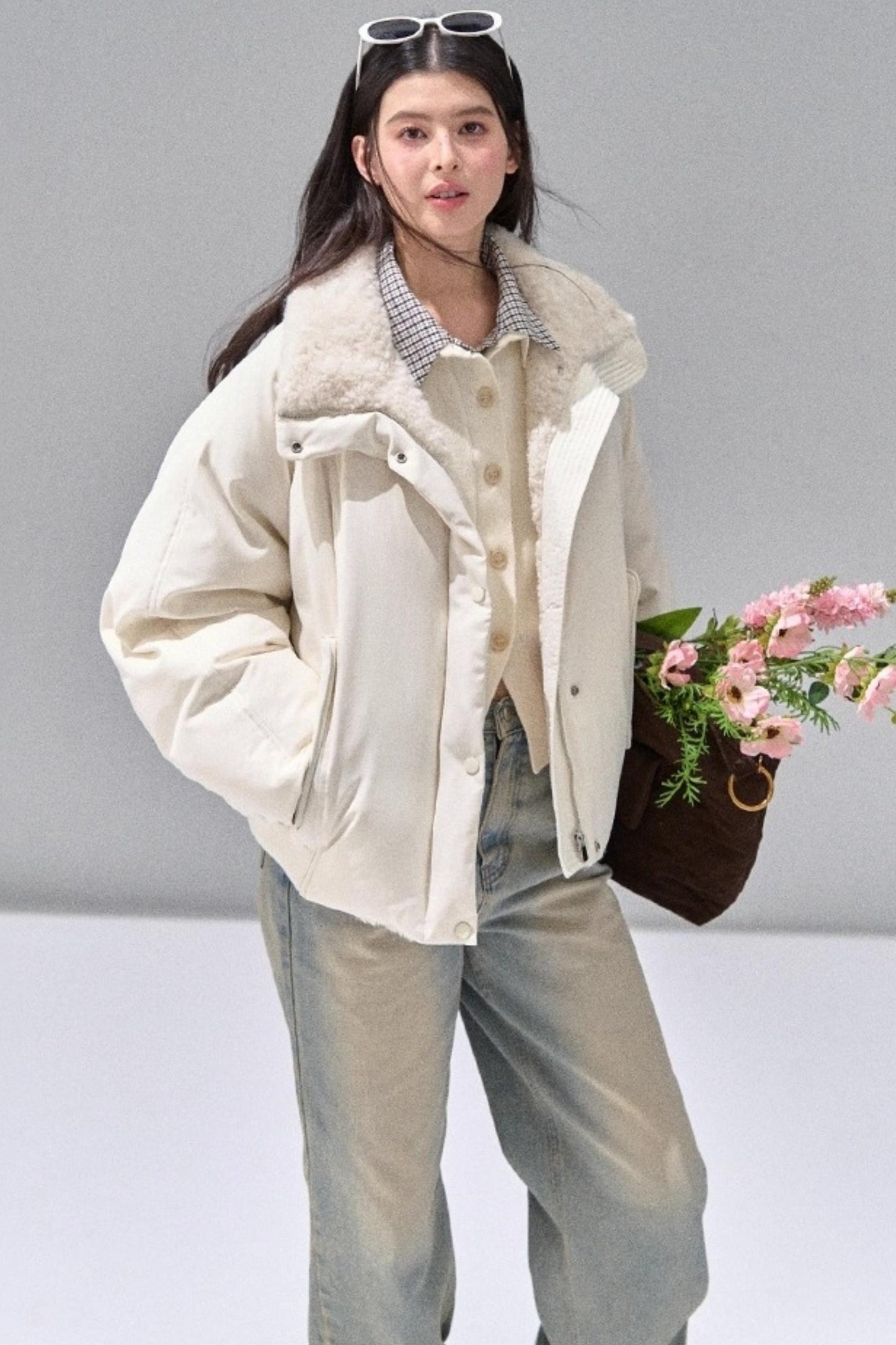 Fake Two Polo Lapel Sweater Skirt Set-Up